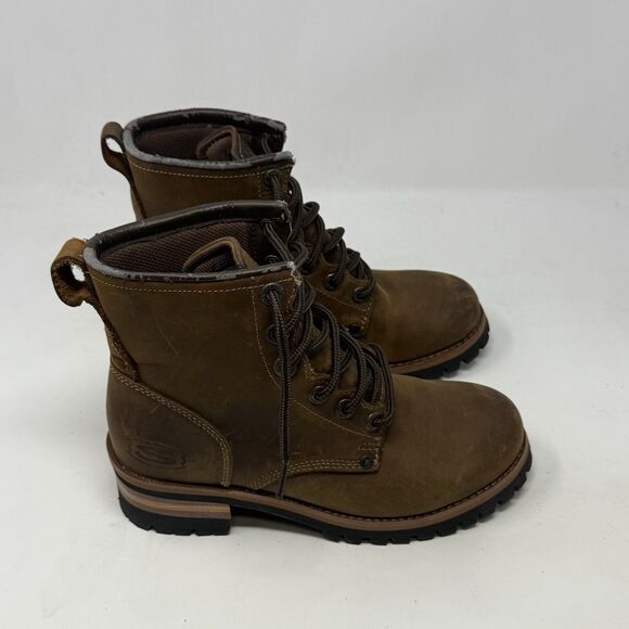 Skechers Logger Boots Womens 6.5 Brown Leather Chunky Heel Y2K Biker 47808 - Picture 3 of 16